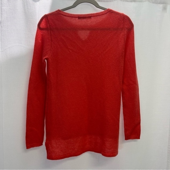 Subtle Luxury Women’s 100% Cashmere Hi Lo Sweater Orange XS - Picture 2 of 10